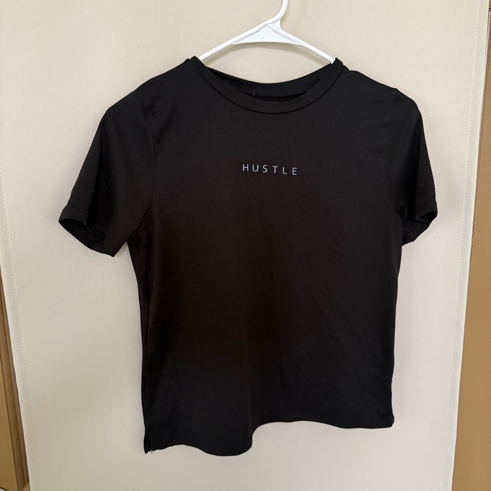 lovers of hYOUmanity Womens XS Black‎ Hustle Short Sleeve Athletic Tee T-Shirt